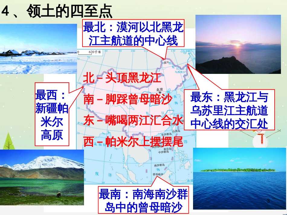 八年级地理上册 第一章《中国的疆域与人口》复习课件 （新版）湘教版_第3页