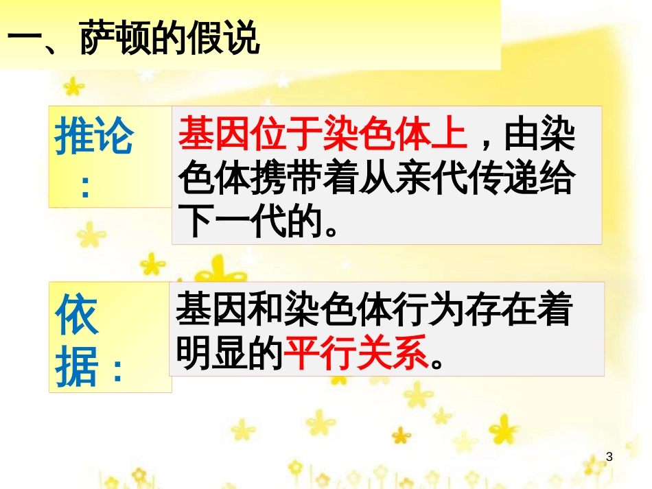 高中生物 第二章 基因和染色体的关系 2.2.1 基因在染色体上教学课件 新人教版必修2_第3页