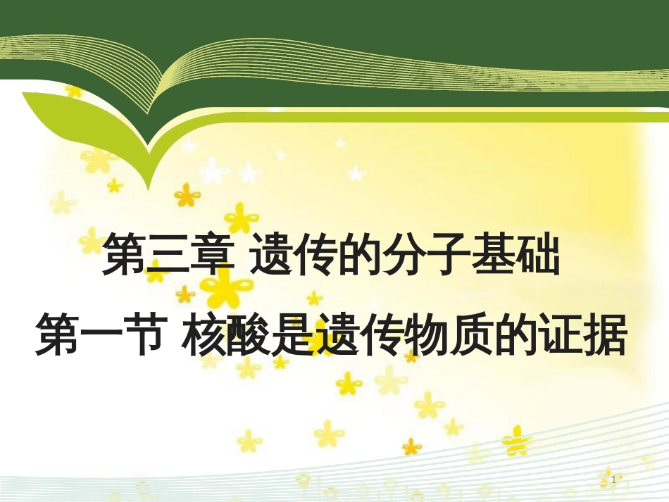 高中生物 第三章 遗传的分子基础 3.1 核酸是遗传物质的证据教学课件 浙科版必修2_第1页