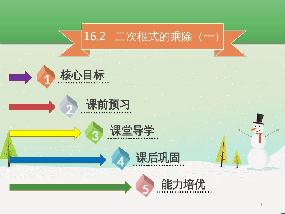 八年级数学下册 第十六章 二次根式 16.2 二次根式的乘除（一）课件 （新版）新人教版_第1页