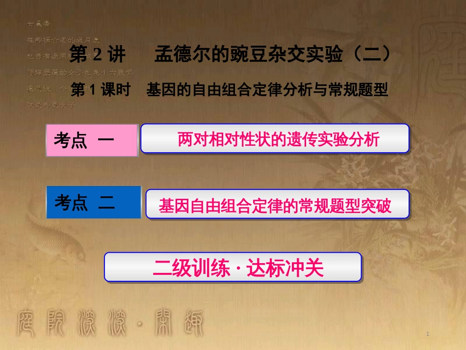 高考生物一轮复习 第二单元 基因的本质与表达 第1讲 DNA是主要的遗传物质课件（必修2） (12)_第1页
