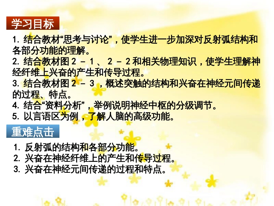 高中生物 第二章 动物和人体生命活动的调节 2.1 通过神经系统的调节同步教学课件 新人教版必修3_第3页