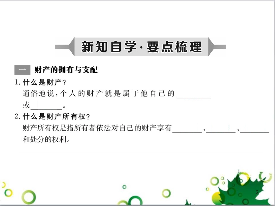 八年级政治上册 第三单元 关注经济生活 第二节 我们的财产权利课件 湘教版_第2页