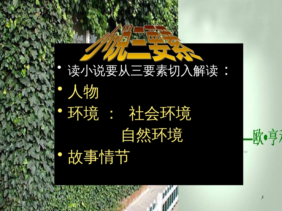 高中语文 第一专题《最后的常春藤叶》课件2 苏教版必修2_第3页