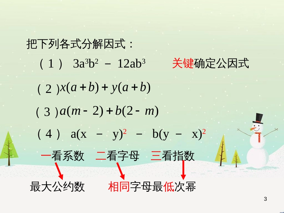 八年级数学上册 12.5 因式分解教学课件2 （新版）华东师大版_第3页