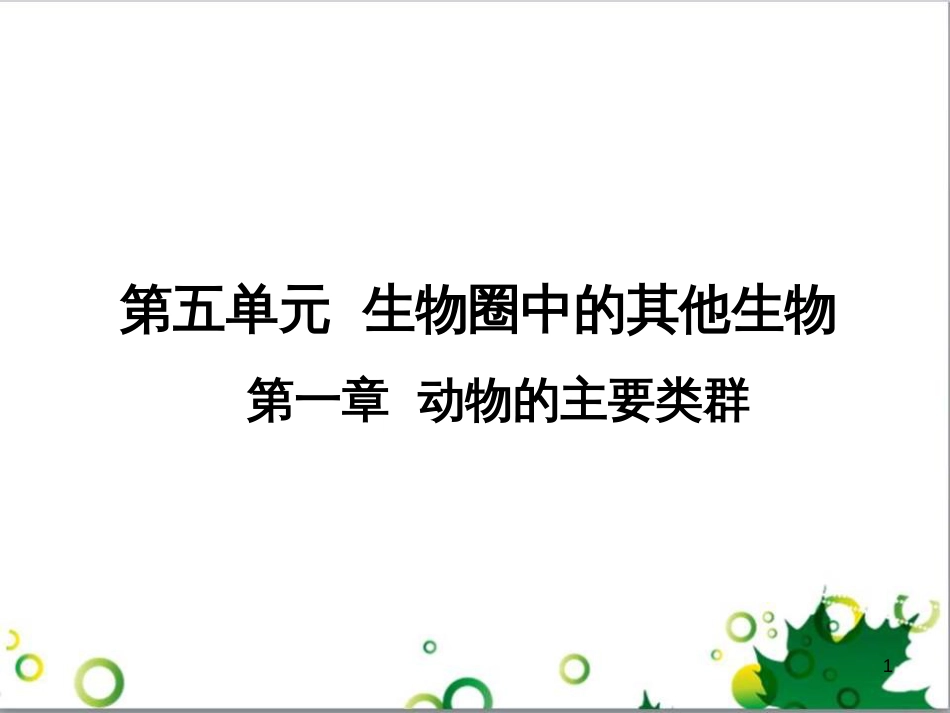 八年级生物上册 5.1 动物的主要类群复习课件2 （新版）新人教版_第1页