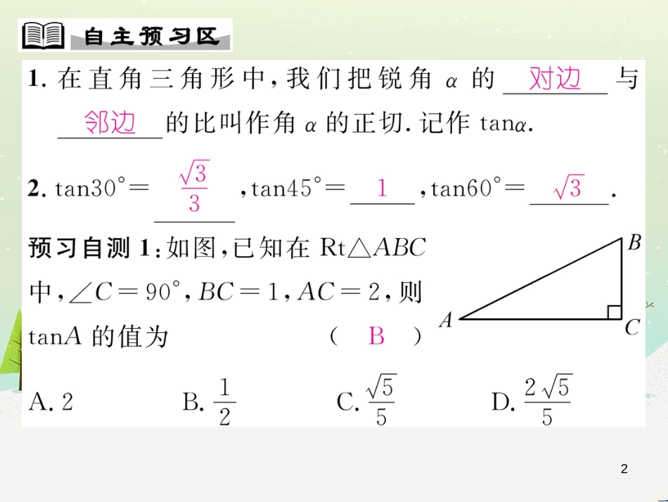 dmiAAA2016年秋九年级数学上册 4.2 正切课件 （新版）湘教版_第2页