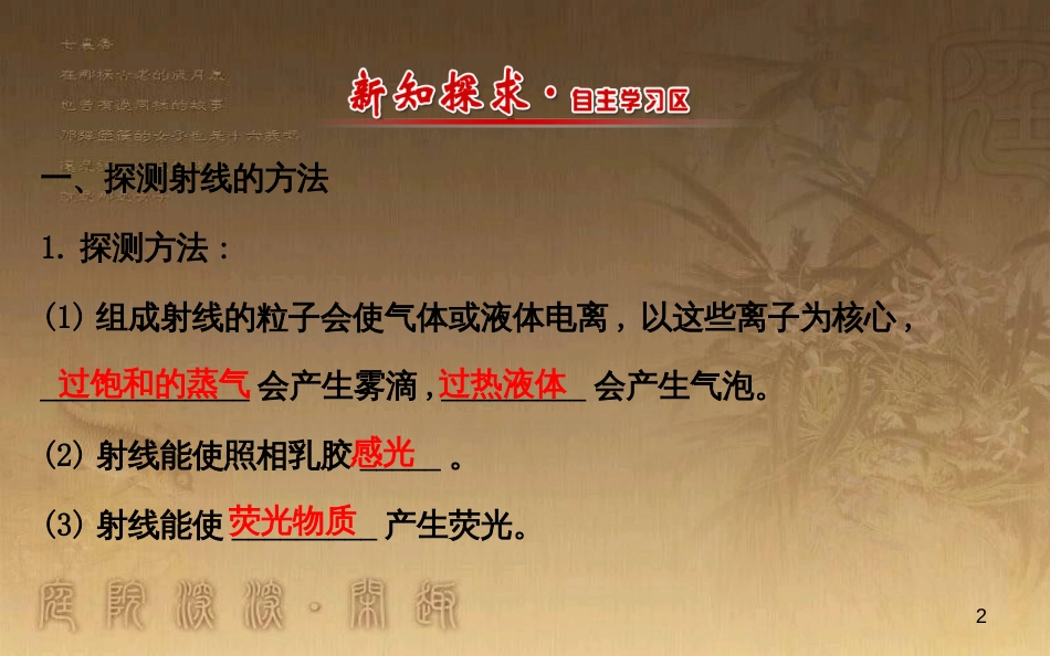 高中物理 第十九章 原子核 3 探测射线的方法 4 放射性的应用与防护课件1 新人教版选修3-5_第2页