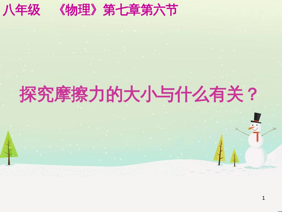 八年级物理下册 7.6《探究摩擦力的大小与什么有关》课件 （新版）北师大版_第1页
