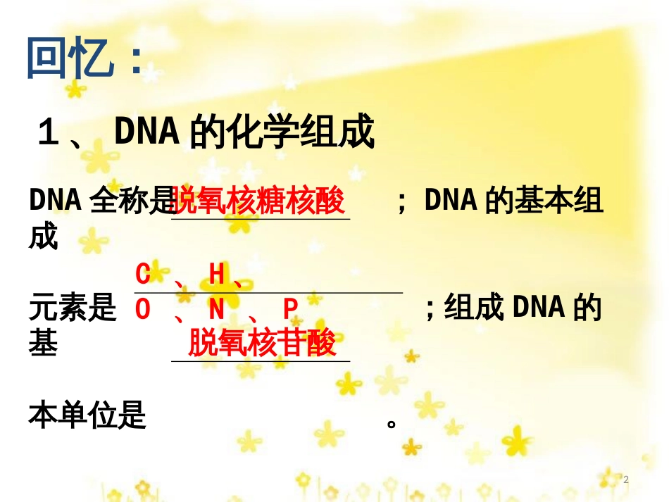 高中生物 第三章 基因的本质 3.2.2 DNA分子的结构教学课件 新人教版必修2_第2页