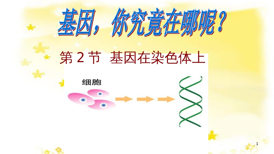 高中生物 第二章 基因和染色体的关系 2.2 基因在染色体上教学课件 新人教版必修2_第1页