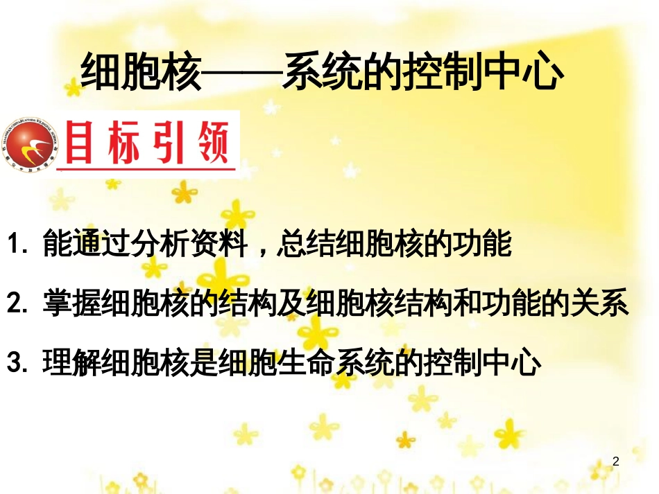 高中生物 第三章 细胞的基本结构 3.3 细胞核-系统控制的中心课件 新人教版必修1_第2页