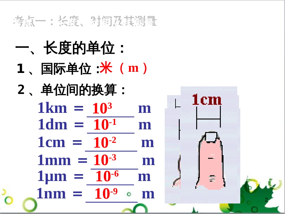 八年级物理上册 第一章 机械运动复习课件 （新版）新人教版_第2页