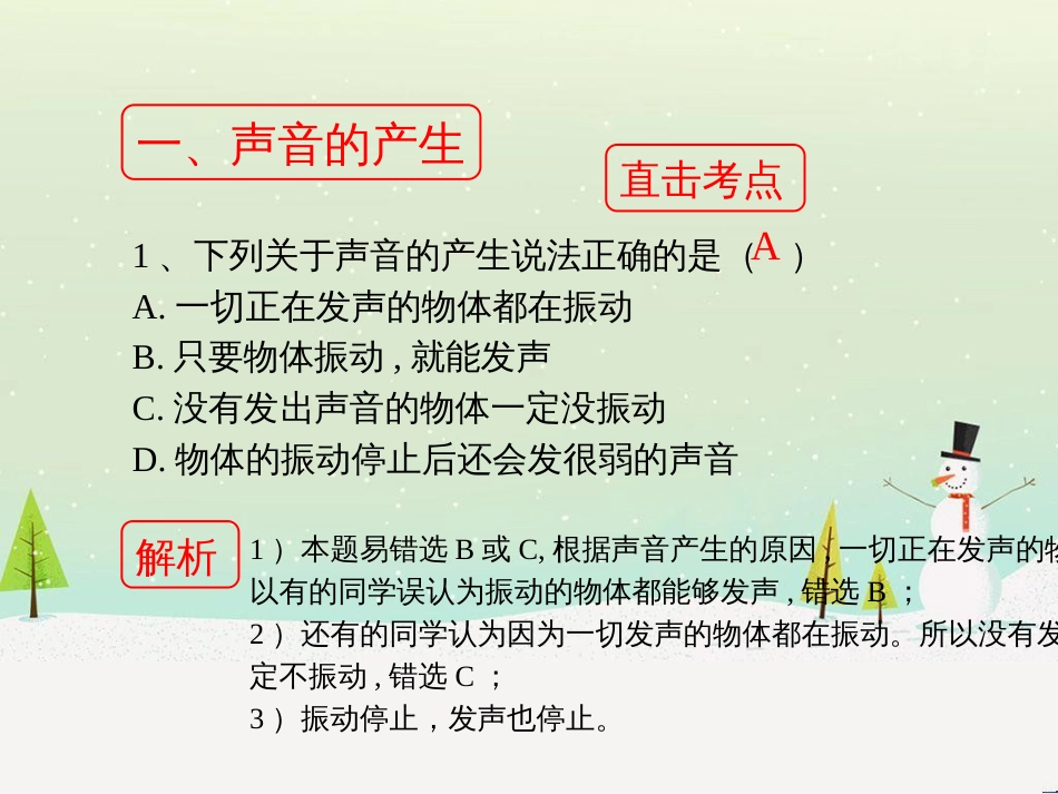 八年级物理上册 1.5《声音的产生和传播》考点方法课件 北京课改版_第3页
