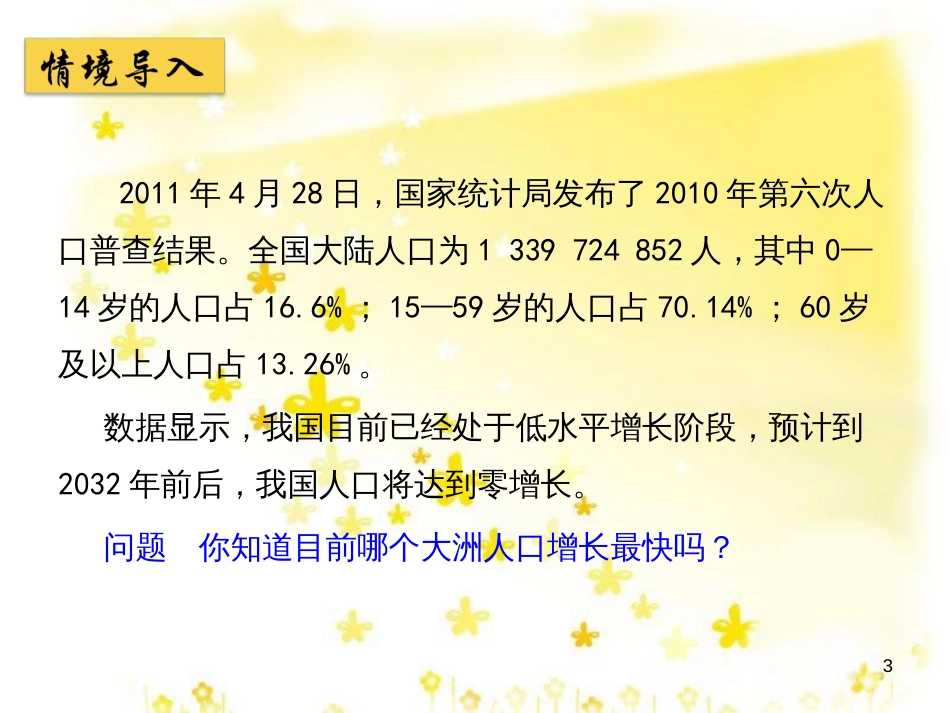 高中地理 第一单元 第一节《人口增长与人口问题》精品课件 鲁教版必修2_第3页