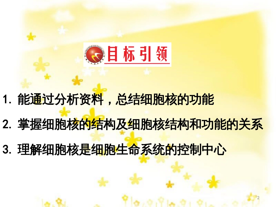 高中生物 第三章 细胞的基本结构 3.3 细胞核-系统控制的中心习题课件 新人教版必修1_第2页