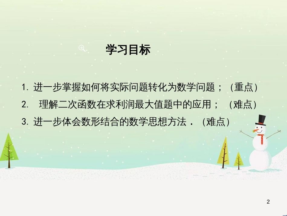 qufAAA2016年秋九年级数学上册 21.6 综合与实践 获取最大利润课件 （新版）沪科版_第2页