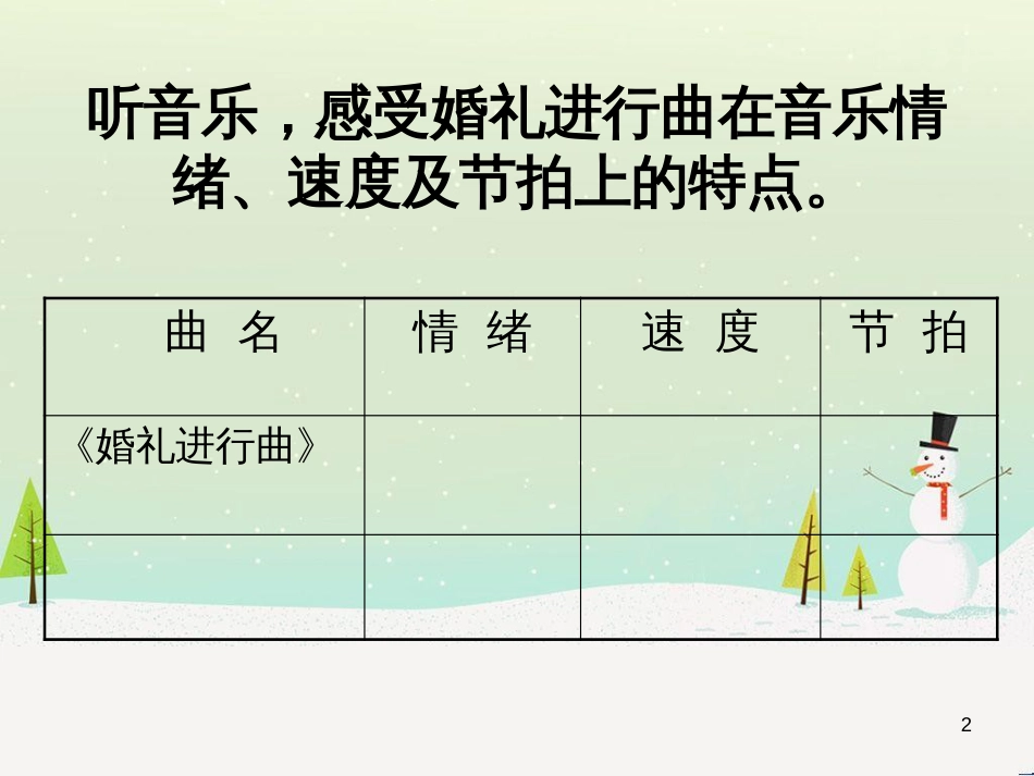 八年级音乐上册 第6单元《婚礼进行曲》课件2 花城版_第2页