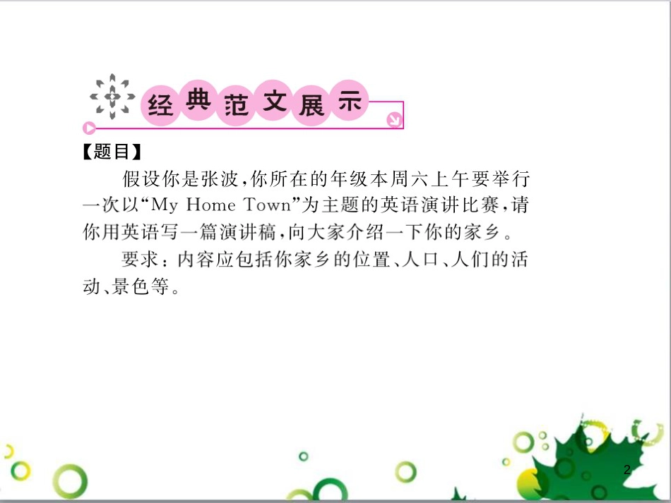 八年级英语上册 Module 12 Help主题写作课件 （新版）外研版 (507)_第2页