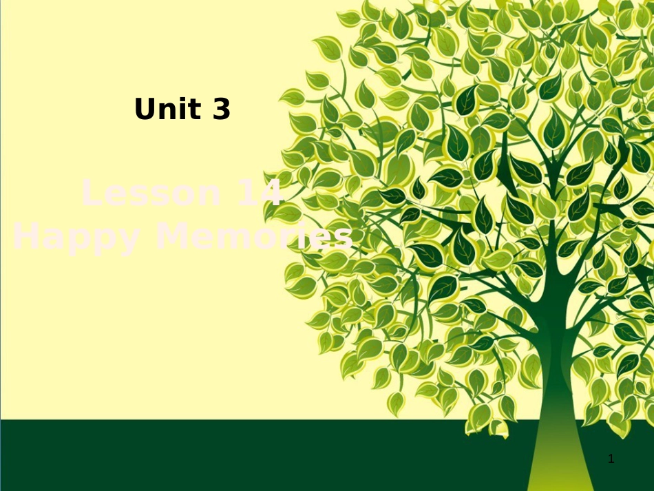 八年级英语上册 Unit 3 Lesson 14 Happy Memories课件 （新版）冀教版_第1页