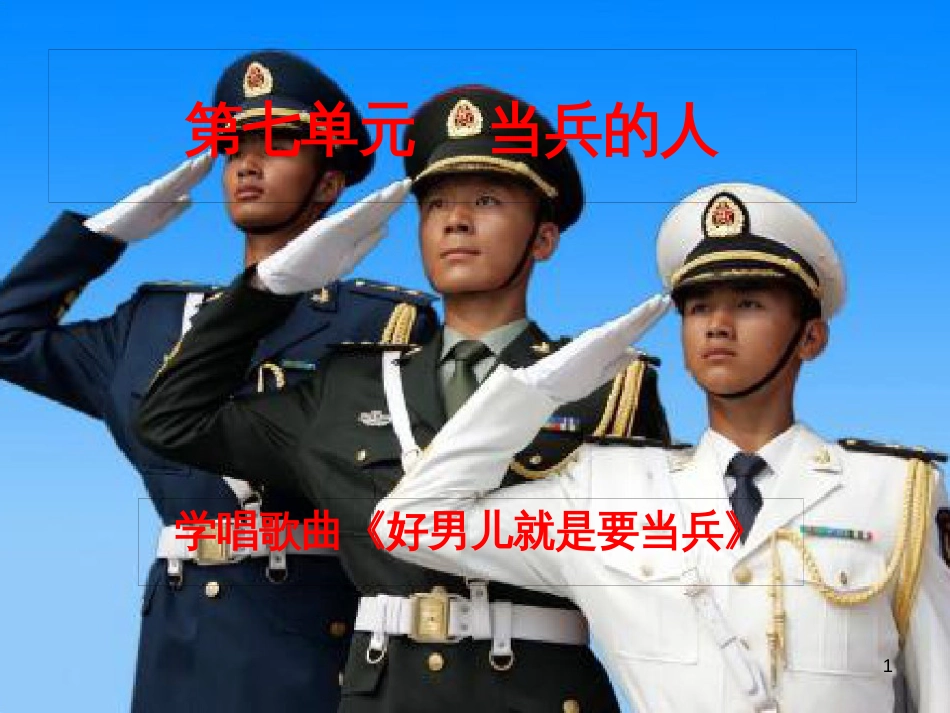 八年级音乐下册 第7单元《当兵的人》好男儿就是要当兵课件3 湘教版_第1页