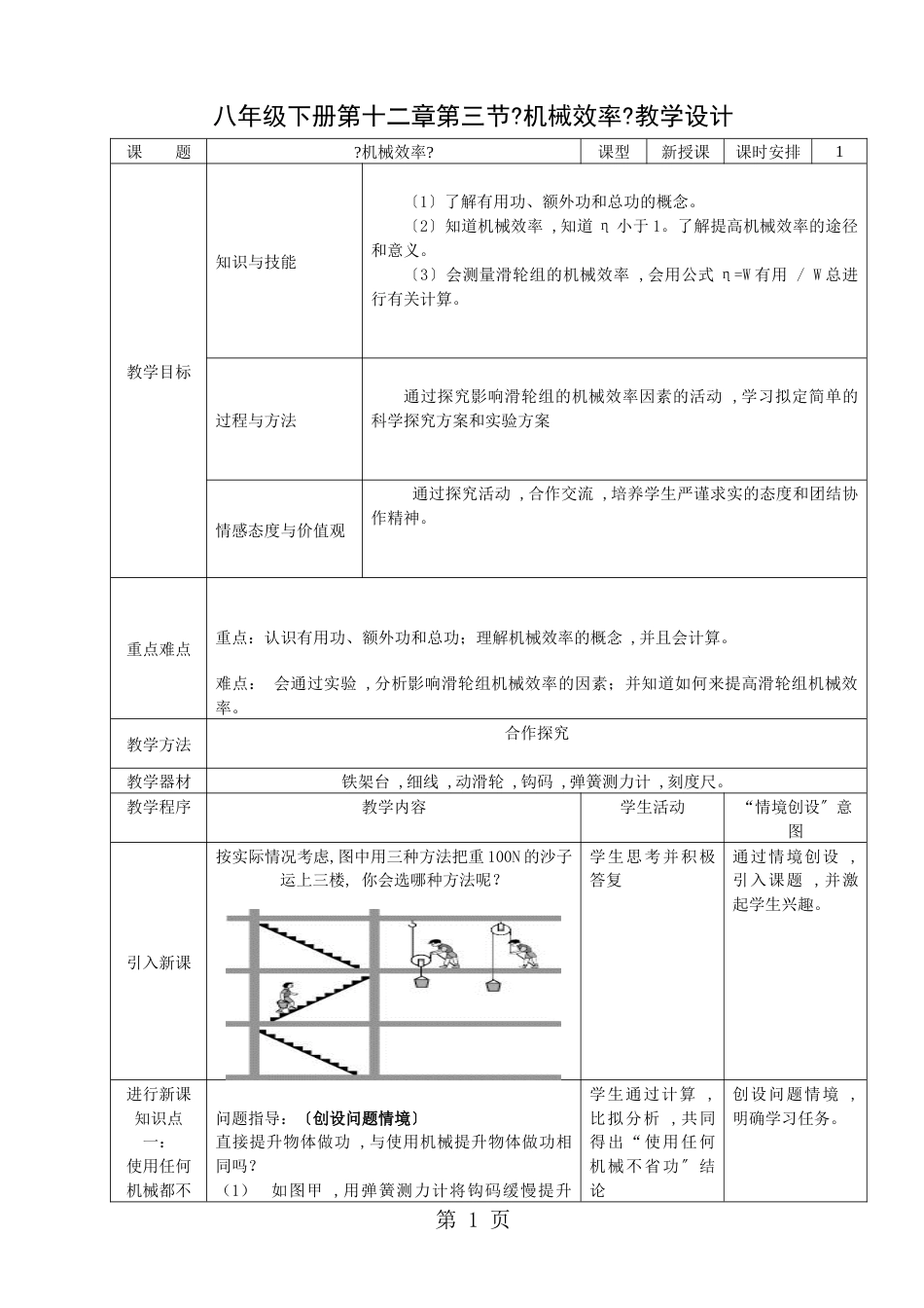 12.3机械效率备课设计_第1页