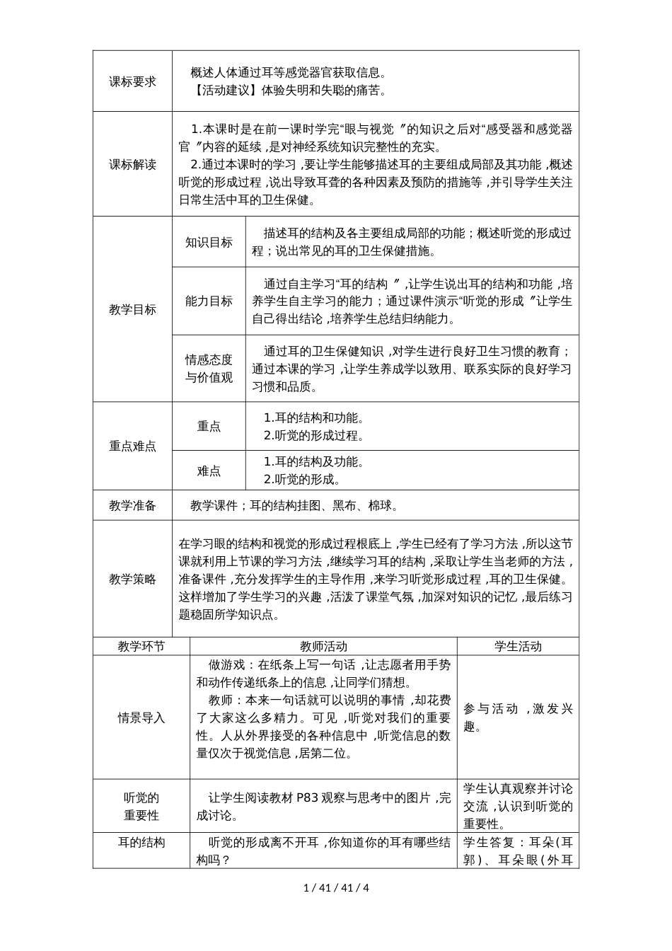 第2课时　耳和听觉_第1页