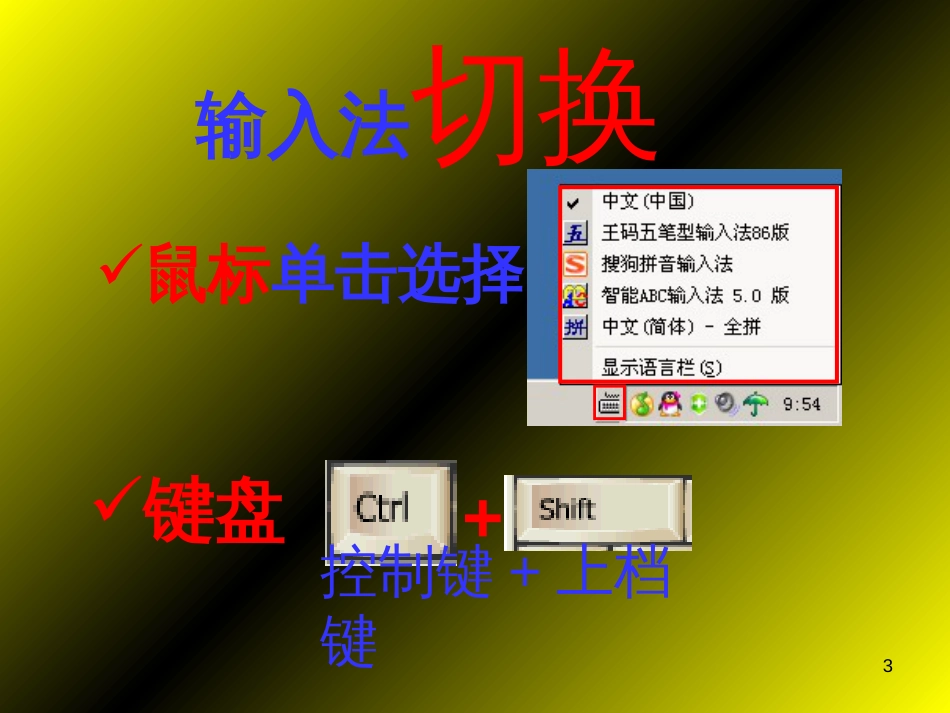 （人教版）小学信息技术第四册第3课《输入中文》课件（10张PPT）_第3页
