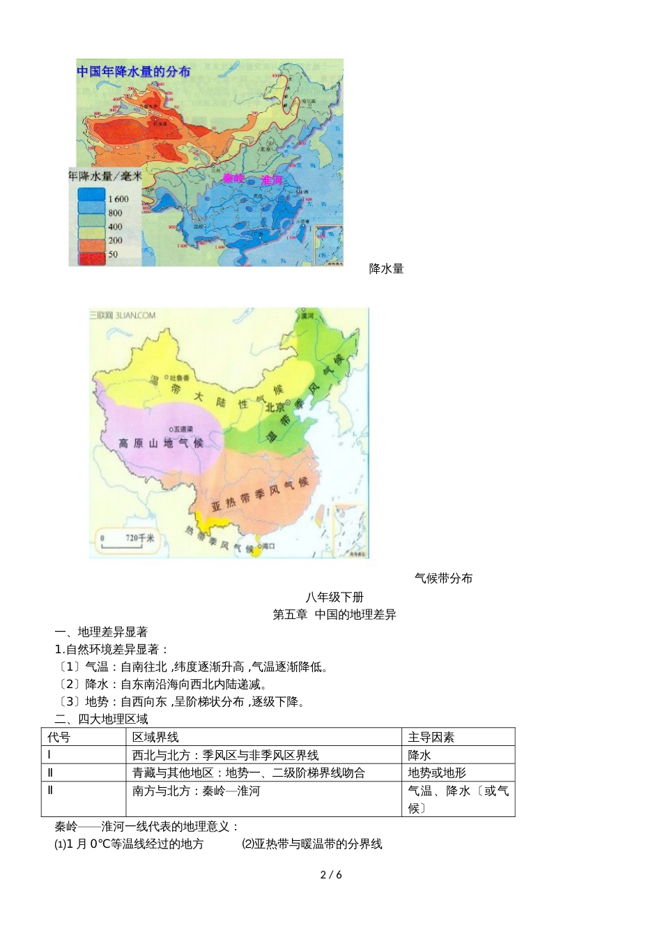 八下人教版地理期末复习提纲_第2页