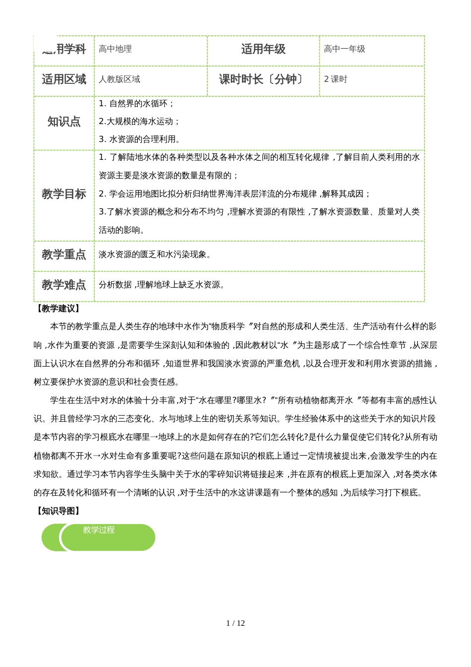 地球上的水 教案_第1页