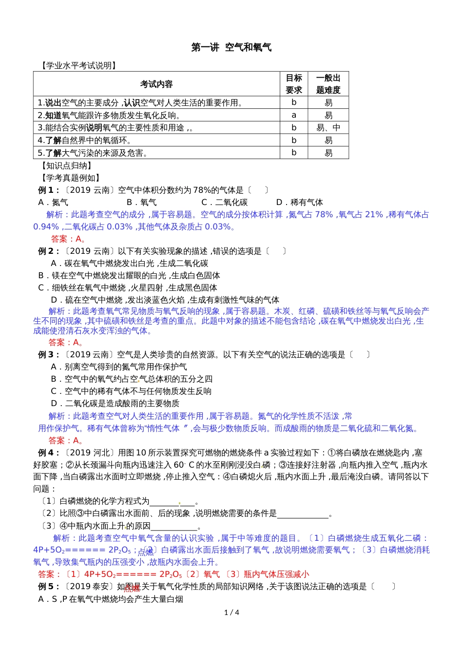 初中化学第二单元  我们周围的空气中考常见练习题_第1页