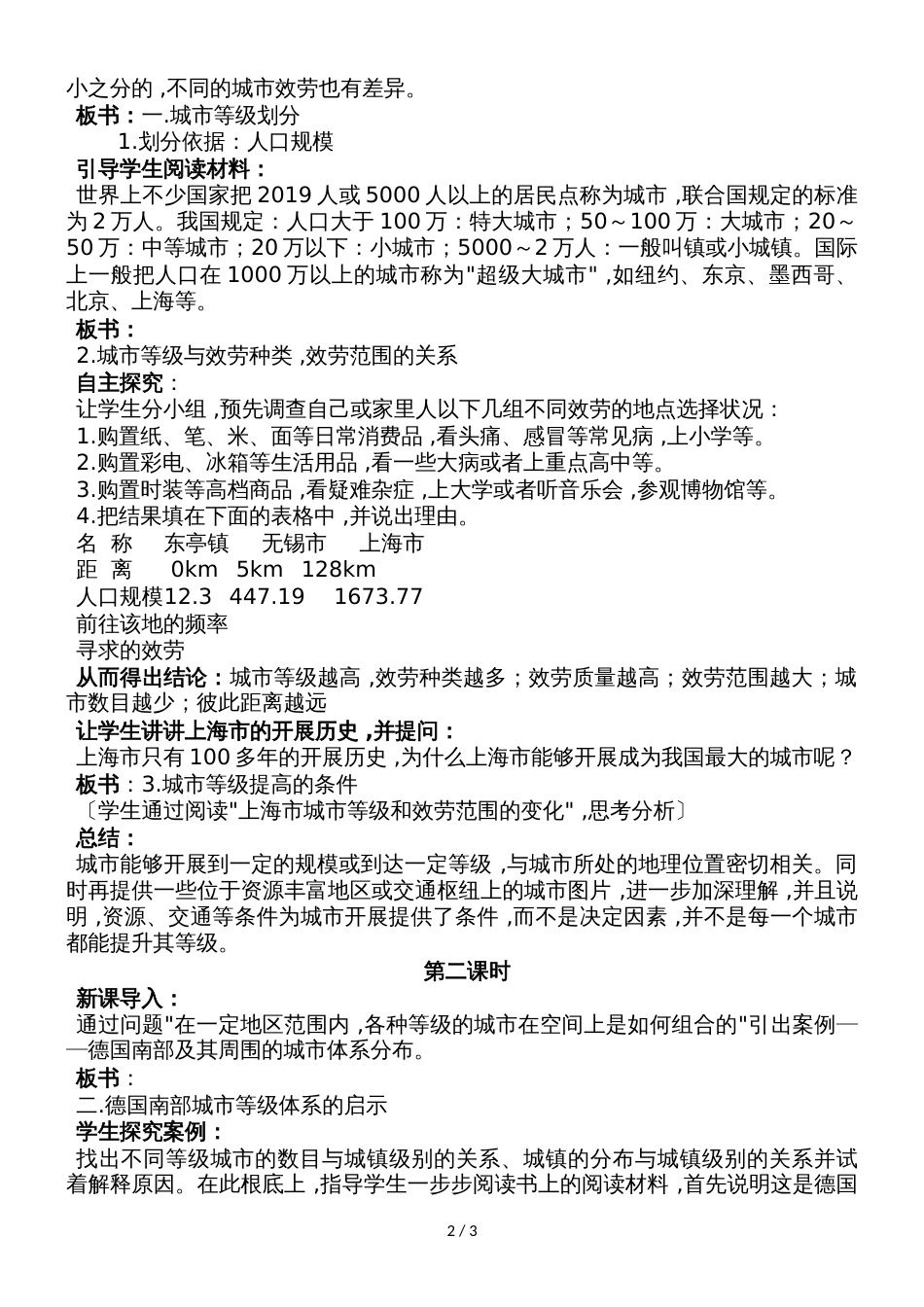 2.2不同等级城市的服务功能教学设计_第2页