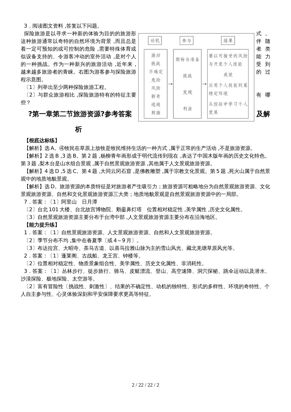 第一章第二节 旅游资源   课时训练·达标巩固_第2页