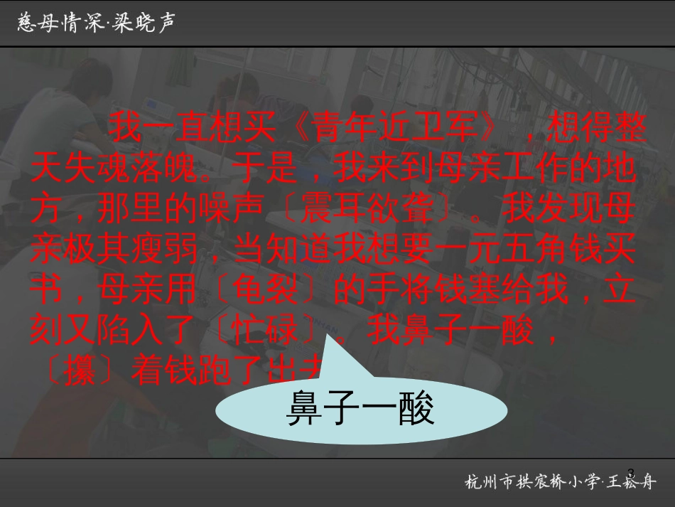 （人教新课标）五年级语文上册《慈母情深》课件_第3页