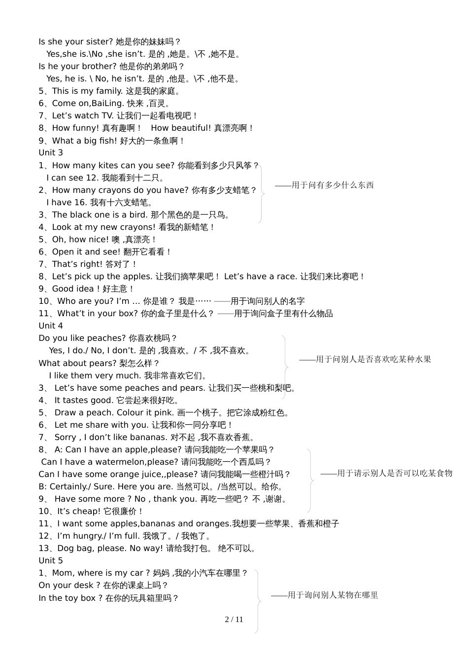PEP三年级下册英语总复习：知识重点及习题(无答案）_第2页