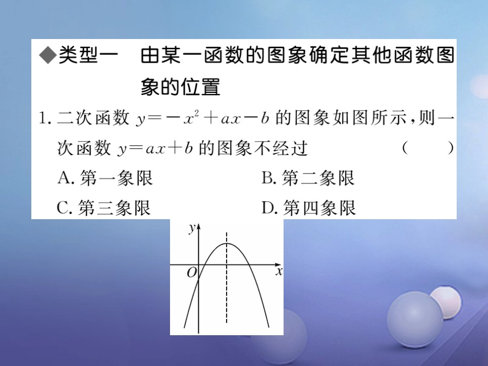 安徽省届中考数学 解题技巧专题 抛物线中与系数a,b,c有关的问题课件[共12页]_第2页