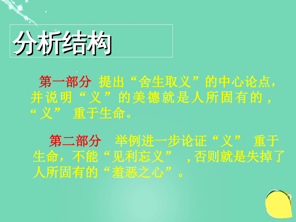 河南省濮阳市第六中学九年级语文下册 第五单元 19《鱼我所欲也》课件 新人教版_第3页