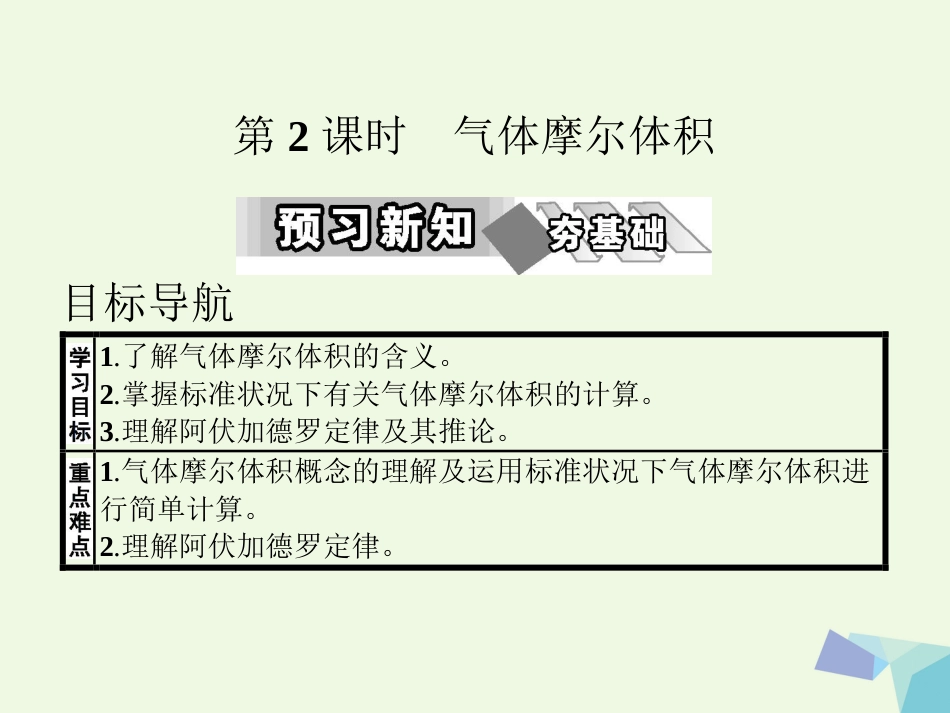 秋高中化学 第一章 从实验学化学 第二节 化学计量在实验中的应用（第2课时）教学课件 新人教版必修_第1页