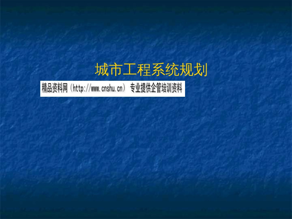 城市工程系统规划培训课程ppt 144页_第1页