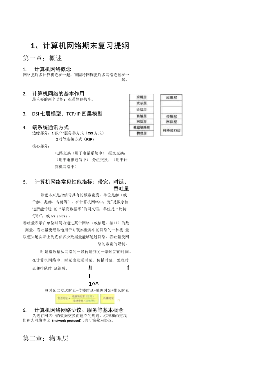 计算机网络复习提纲  豆丁网_第1页