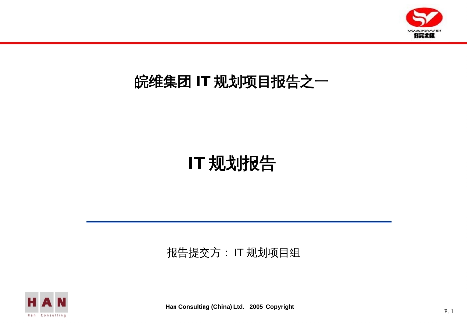 皖维集团IT规划项目报告[共116页]_第1页