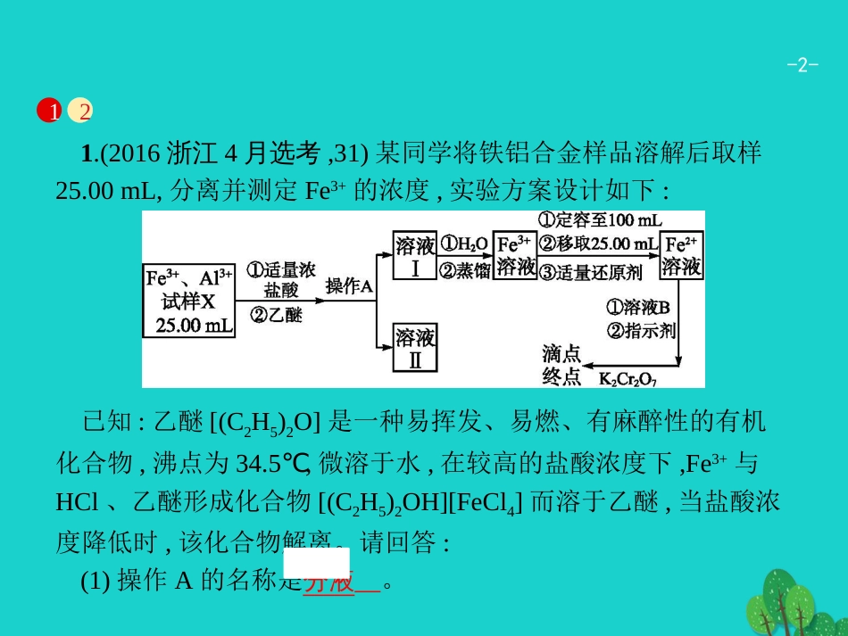 浙江省2018高考化学一轮复习 第二部分 化学实验综合课件 苏教版_第2页