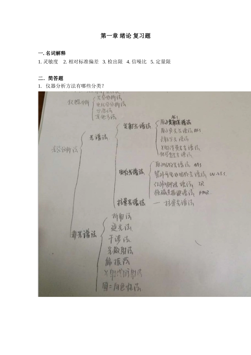 现代仪器分析复习题不完全整理中国海洋大学[共34页]_第1页