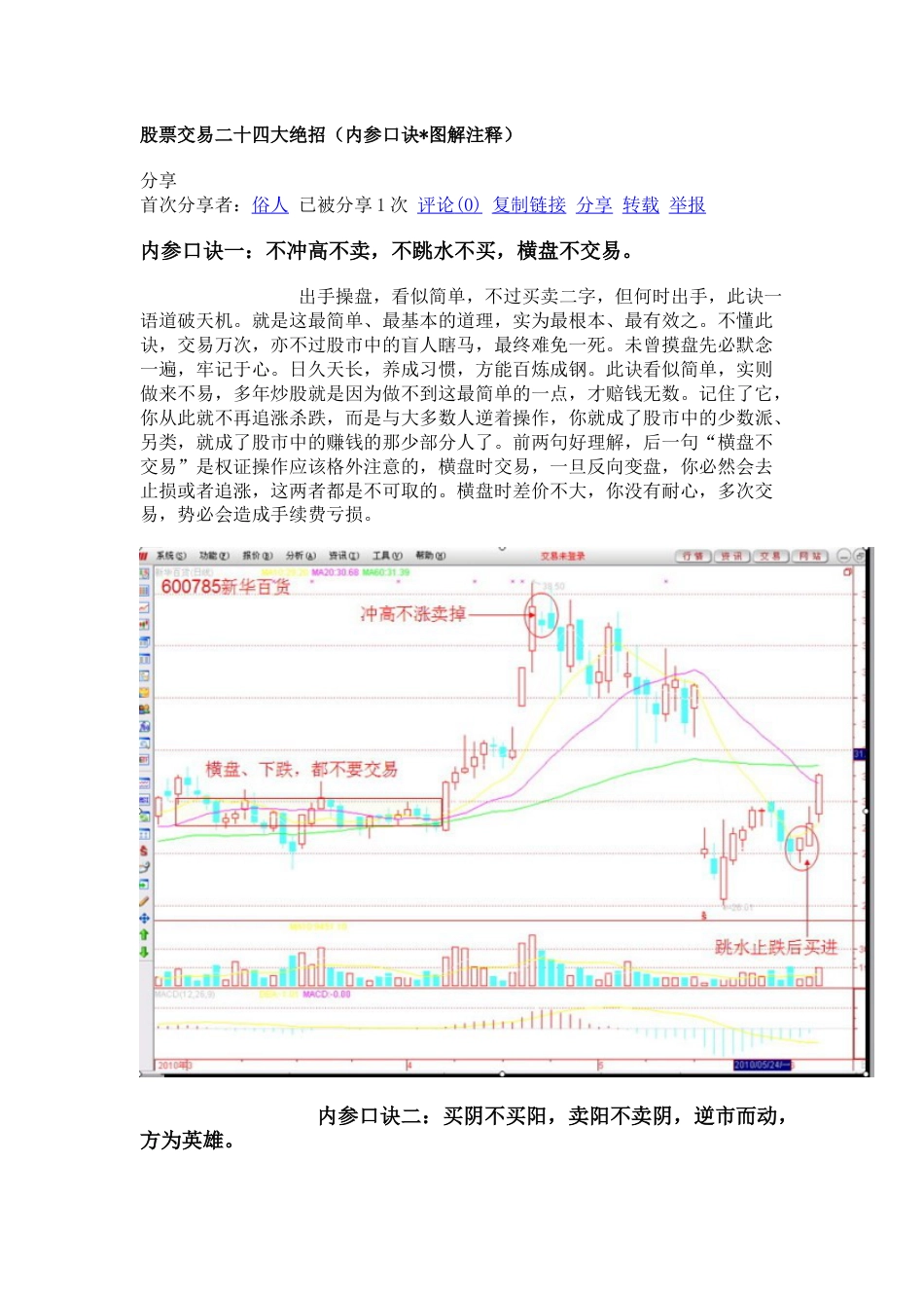 股票交易二十四大绝招内参口诀图解注释_第1页