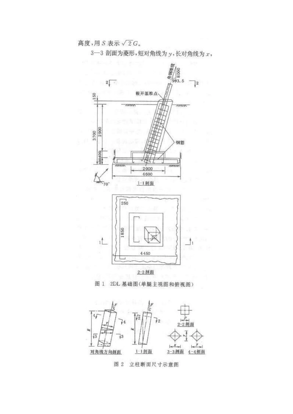 输电线路插入式基础分坑及支模施工计算研究_第2页