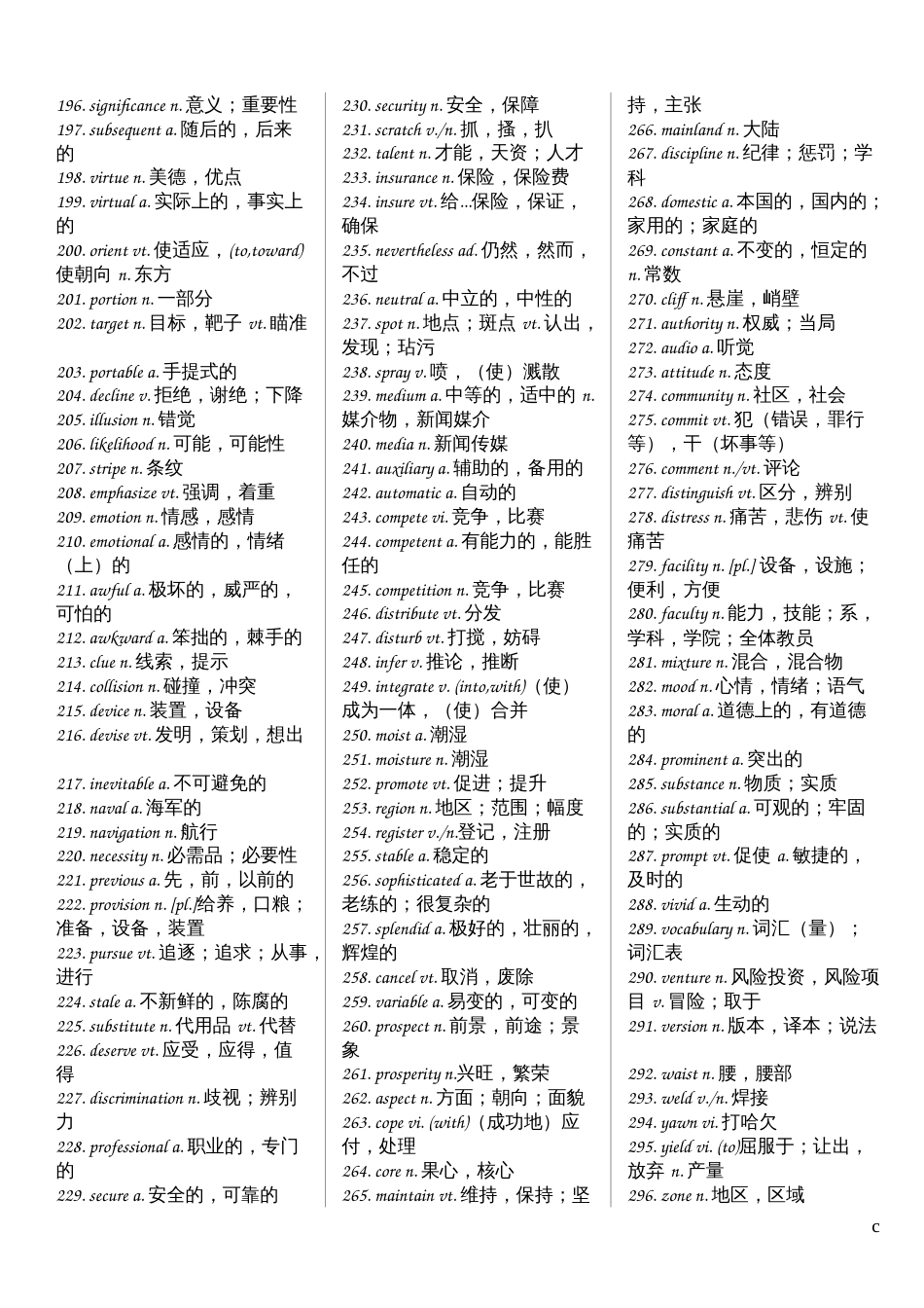 最新英语四级高频词汇1[共15页]_第3页