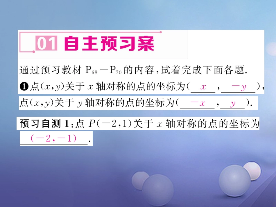 八年级数学上册 13.2 画轴对称图形 第2课时 用坐标表示轴对称课件 （新版）新人教版_第2页