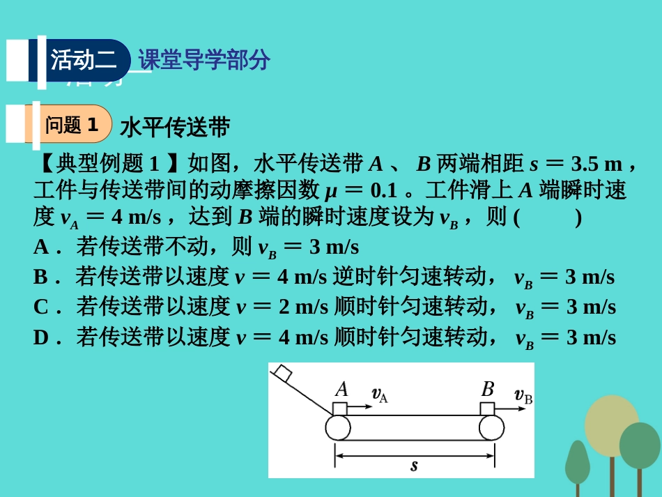 江苏省扬州市邗江中学2016届高三物理一轮复习 第三章 牛顿运动定律（第4课时）牛顿运动定律应用（2）传送带问题课件（必修1）_第3页