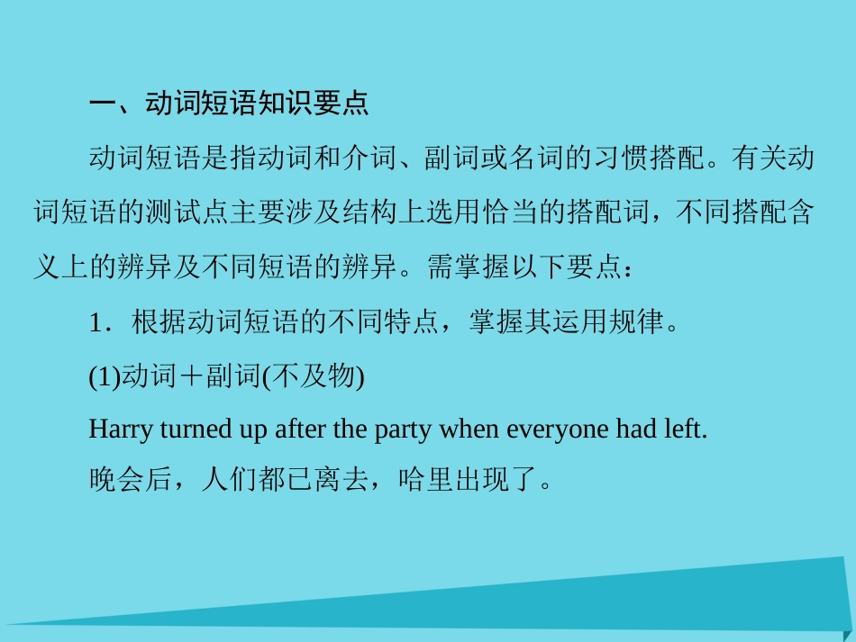 讲练测2016届高考英语一轮复习 语法专题训练部分 专题6 动词短语课件 外研版_第3页