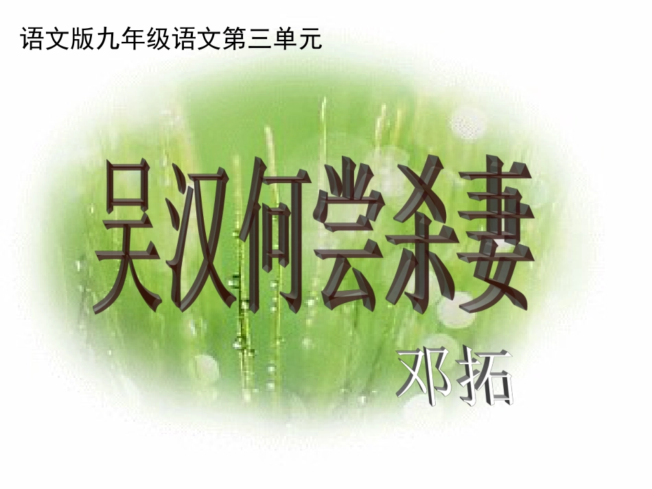 语文版九年级《吴汉何尝杀妻》课件_第1页